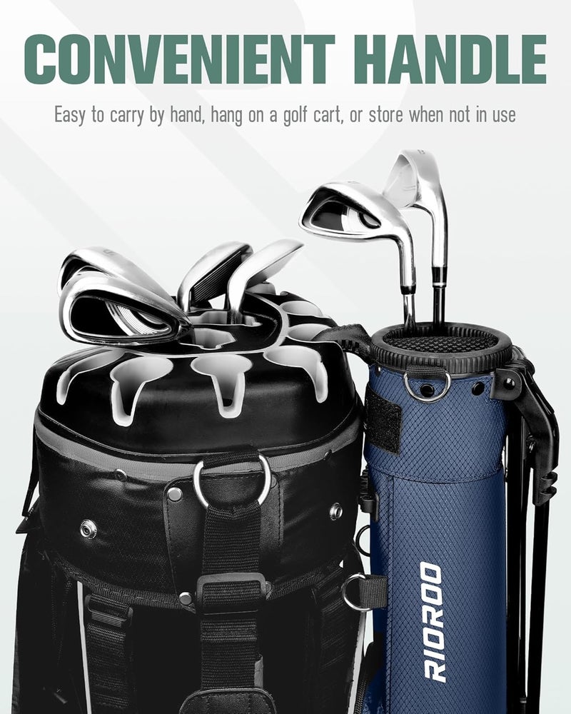 RIOROO Golf Stand Bag, Lightweight Par 3 Golf Bag Holds Up to 7 Clubs with Two Way Dividers Cooler Pocket Shoulder Strap and Multiple Storage Pockets for Men and Women - Image 5